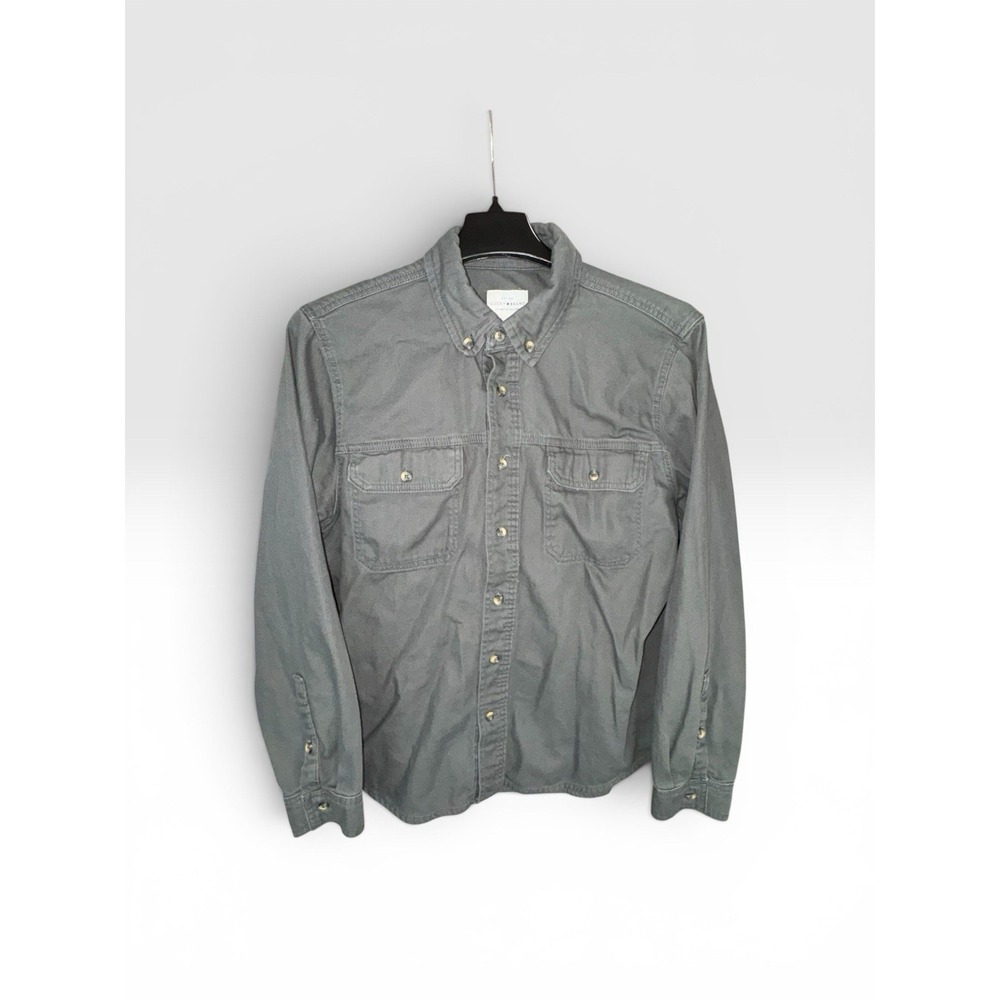 Lucky Brand 100% Cooton Button Up Long Sleeves Collard Shirt Olive Men's Large - Picture 1 of 14